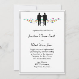 Invitación a la boda de Gay Groom Elegance Rainbow