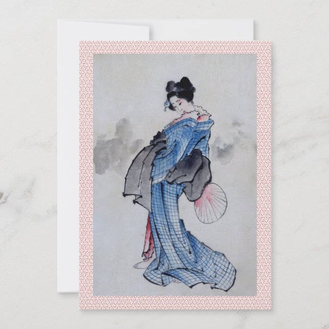 Invitación a la boda de Geisha (Anverso)