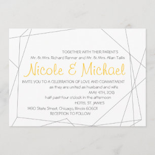 Invitación a la boda de gemas geométricos