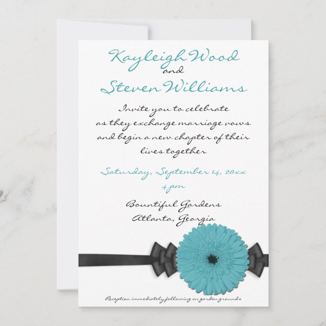 Invitación a la boda de Gerber Daisy (Anverso)