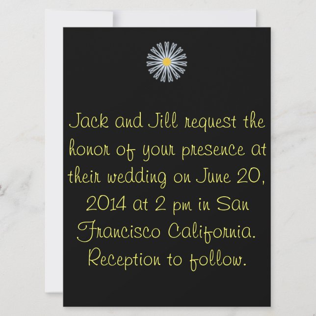 Invitación a la boda de Gerber Daisy (Anverso)