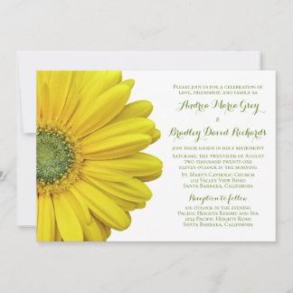 Invitación a la boda de gérbera amarilla
