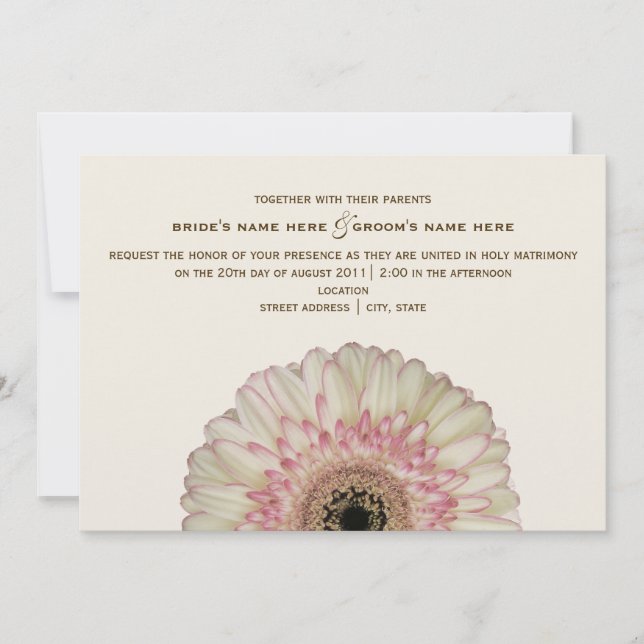 Invitación a la boda de Gerbera Daisy (Anverso)