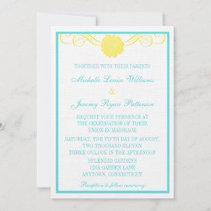 Invitación a la boda de Gerbera Daisy Swirls