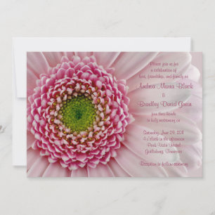 Invitación a la boda de Gerbera rosa claro