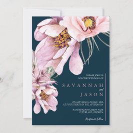 Invitación a la boda de girasol en flor rosa