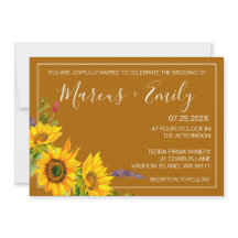 Invitación a la boda de girasoles de otoño