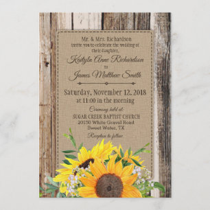 Invitación a la boda de girasoles rusos