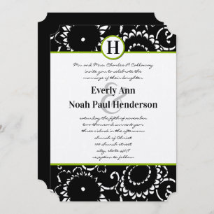 Invitación a la boda de girasoles verde de Apple D