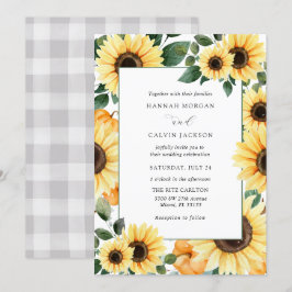 Invitación a la boda de girasoles y calabazas