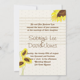 Invitación a la boda de girasoles y rayas