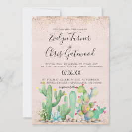 Invitación a la boda de Glam Cactus Fiesta