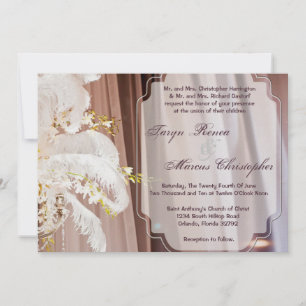 Invitación a la boda de Glam de la pieza central d