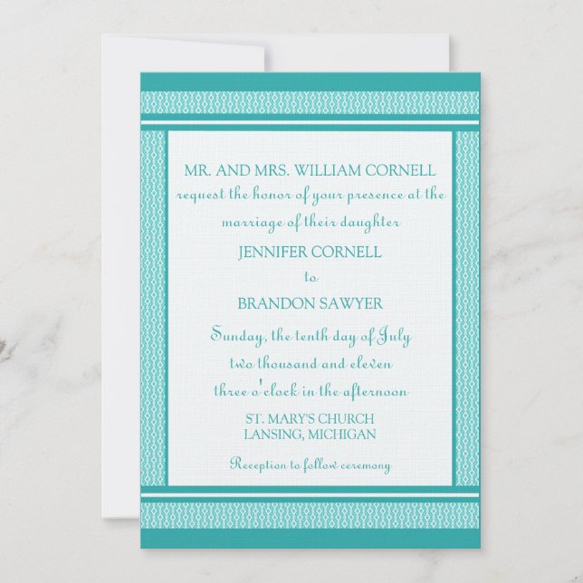 Invitación a la boda de Glam refinada (Anverso)