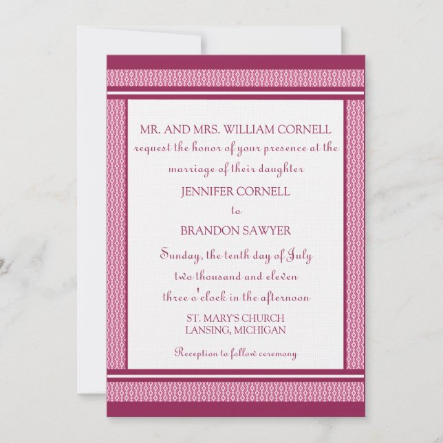Invitación a la boda de Glam refinada (Anverso)