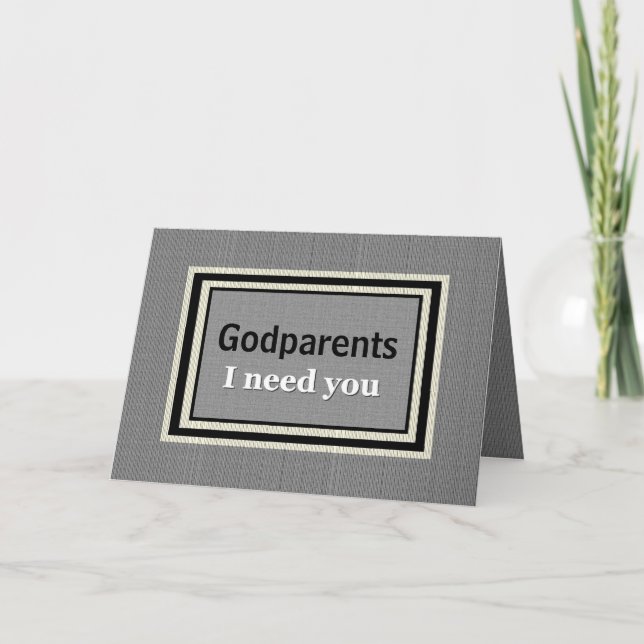 Invitación a la boda de GODPARENTS - Plata y Negro (Anverso)