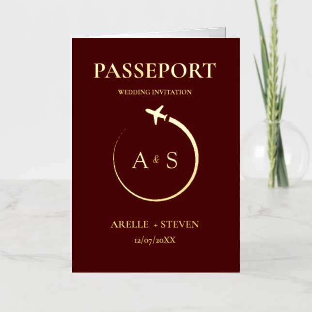 Invitación a la boda de Gold Passport (Anverso)