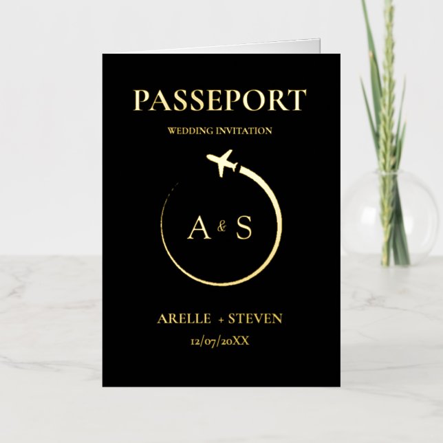 Invitación a la boda de Gold Passport (Anverso)