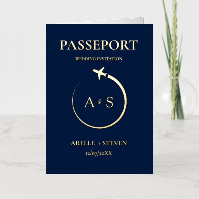 Invitación a la boda de Gold Passport (Anverso)