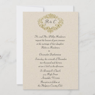Invitación a la boda de Golden Flourish
