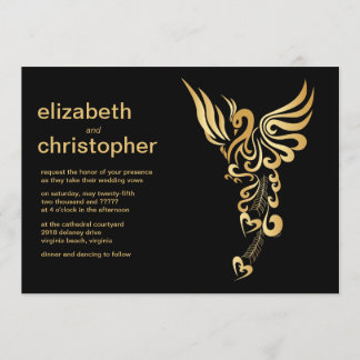 Invitación a la boda de Golden Phoenix Rising