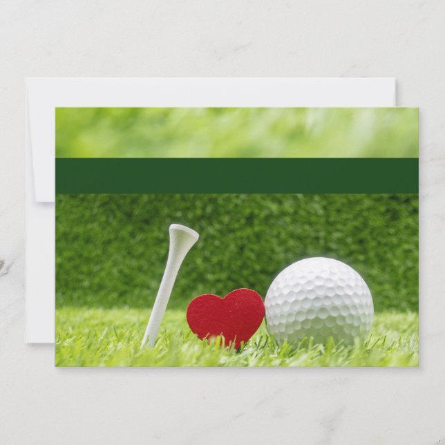 Invitación a la boda de golf con amor y té (Anverso)