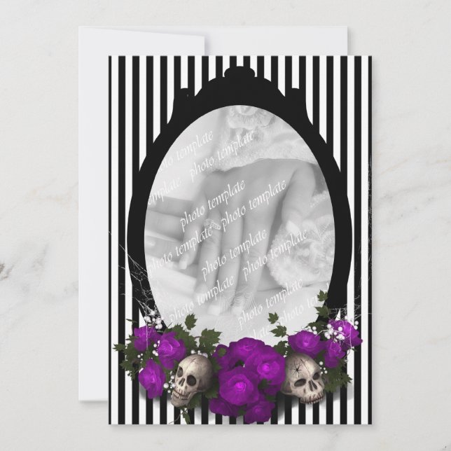 Invitación a la boda de Gótico de marco de Rosa y  (Anverso)
