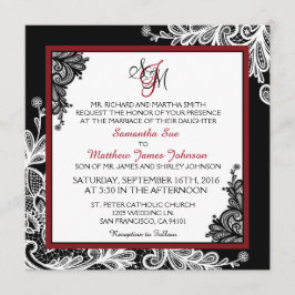 Invitación a la boda de Gótico moderno de color bl