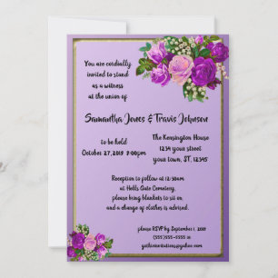 Invitación a la boda de Gótico violeta morada de R