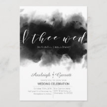 Invitación a la boda de Gótico Wed Dark Watercolor