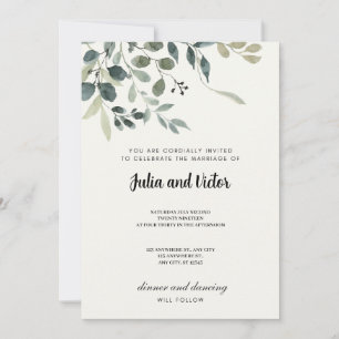 Invitación a la boda de gracia botánica