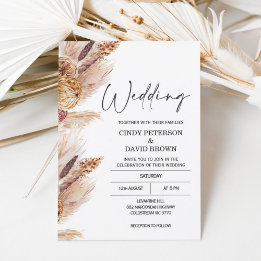 Invitación a la boda de Grass Boho Pampas