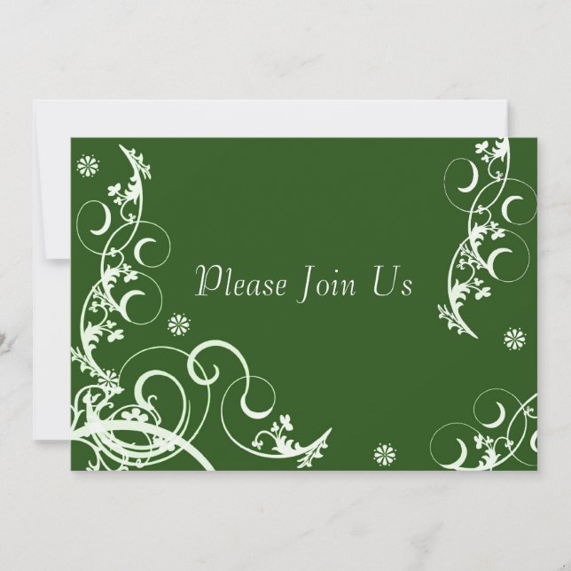 Invitación a la boda de Green Flourish (Anverso)
