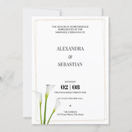 Invitación a la boda de Greenery Calla Lily