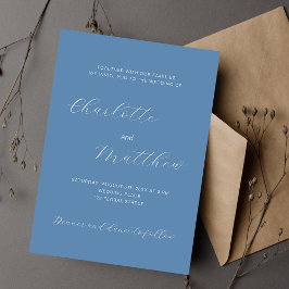 Invitación a la boda de guion azul y turbio