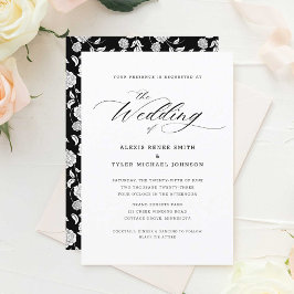 Invitación a la boda de guión elegante