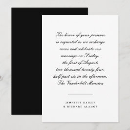 Invitación a la boda de guiones blancos y negros