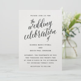 Invitación a la boda de guiones blancos y negros