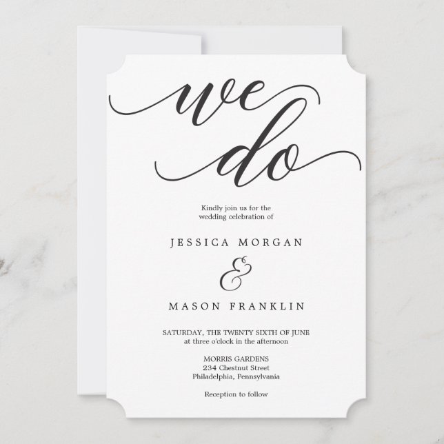 Invitación a la boda de guiones clásicos (Anverso)