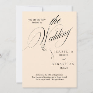 Invitación a la boda de guiones clásicos minimalis