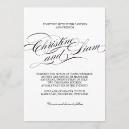 Invitación a la boda de guiones de florecimiento