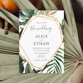 Invitación a la boda de guiones de vegetación de p