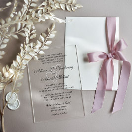 Invitación a la boda de guiones elegantes de dos c
