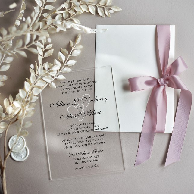 Invitación a la boda de guiones elegantes de dos c (Subido por el creador)