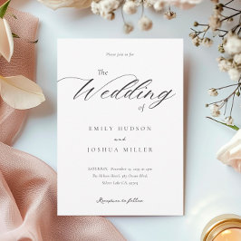 Invitación a la boda de guiones elegantes y modern