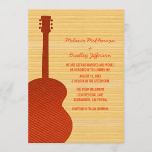 Invitación a la boda de guitarra en el país naranj