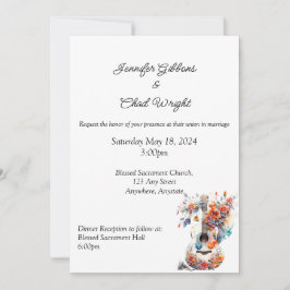 Invitación a la boda de guitarra floral, 5x7"