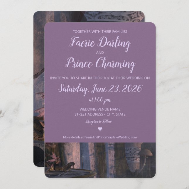 Invitación a la boda de hadas (Anverso / Reverso)