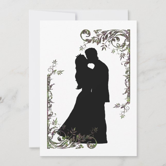 Invitación a la boda de hadas - Clásico Negro (Anverso)