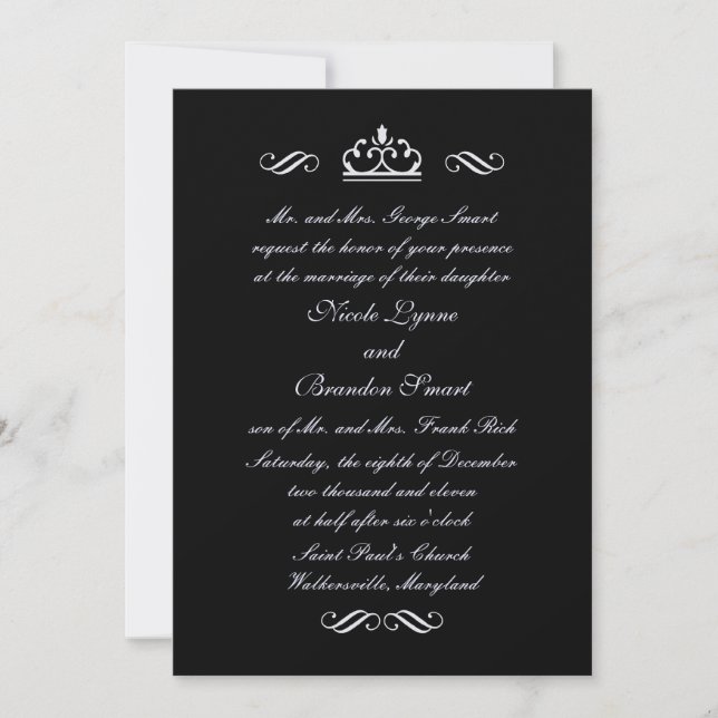 Invitación a la boda de hadas de hadas de plata (Anverso)